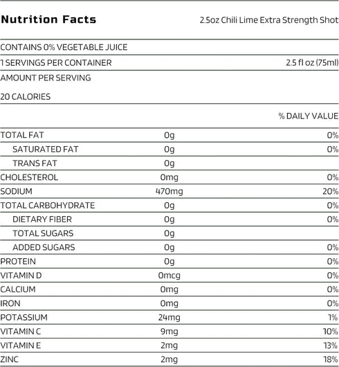 2.5 oz, 12 Pack Pickle Juice Sports Drink Shots, Extra Strength, Chili Lime - Relieves Cramps Fast - Electrolyte Shots