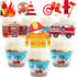 24 Pack Fireman Firefighter Cupcake Toppers - Fire Truck and Fire Extinguishing Cupcake Toppers for Birthday Party