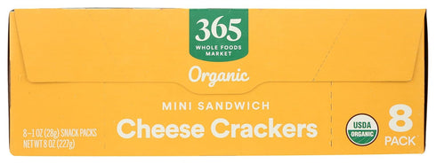 365 8 Count, 1 by Whole Foods Market, Organic Mini Cheese Sandwich Crackers Ounce