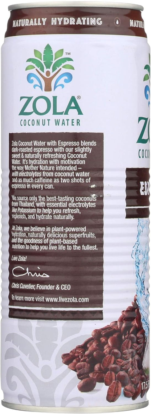 17.5 Oz Zola, Water Coconut With Espresso, Fl