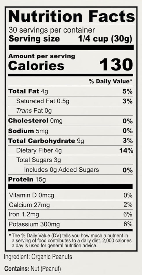 2 lb, 12% Anthony's Organic Peanut Flour, Defatted, Light Roast Fat, Verified Gluten Free