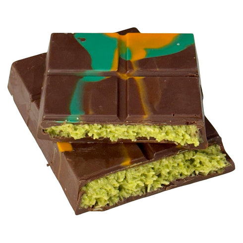 8.3 oz 235 Dubai Chocolate Bar. Velvet Pistachio Cream & Crispy Kataifi in Belgian Dark Chocolate | g