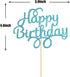 Blue Glitter Happy Birthday Cake Topper, Birthday Party Decorations