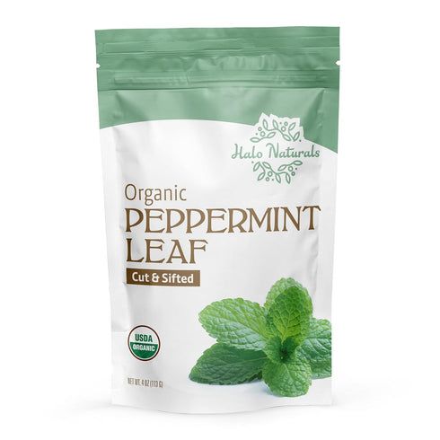 Organic Peppermint Leaf Cut & Sifted, 4 Ounces (Mentha piperita) - USDA Certified, Resealable Pouch