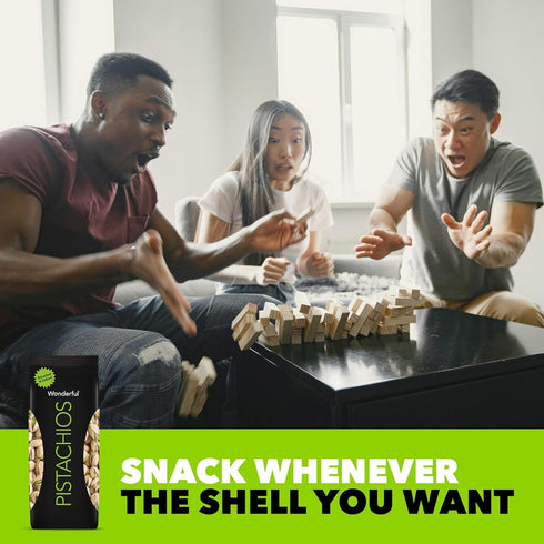 8 Wonderful Pistachios In Shell, Roasted and Salted Nuts, Ounce Bag, Healthy Snack, Protein Snack, Pantry Staple