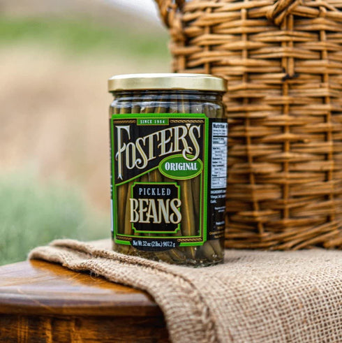 32oz, 2 Pack, 40 Foster's Pickled Green Beans in a Jar, Original, Traditional Pickled Vegetables Recipe for over years