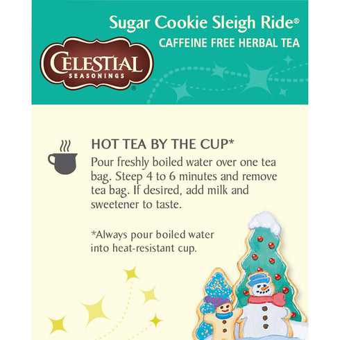 18 Count (Pack 6) Celestial Seasonings Herbal Tea, Sugar Cookie Sleigh Ride