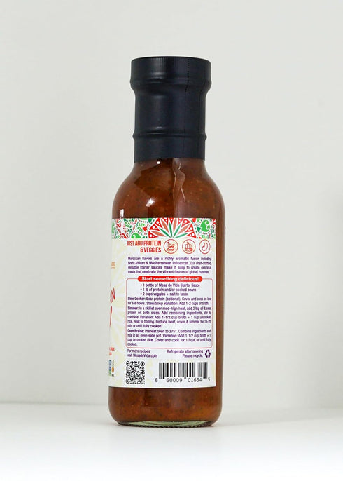 8.5 OZ) Globally Inspired Starter Sauce | Cooking Sauce | Plant-Based Oil Free Healthy Pantry Staples (Moroccan Flavor