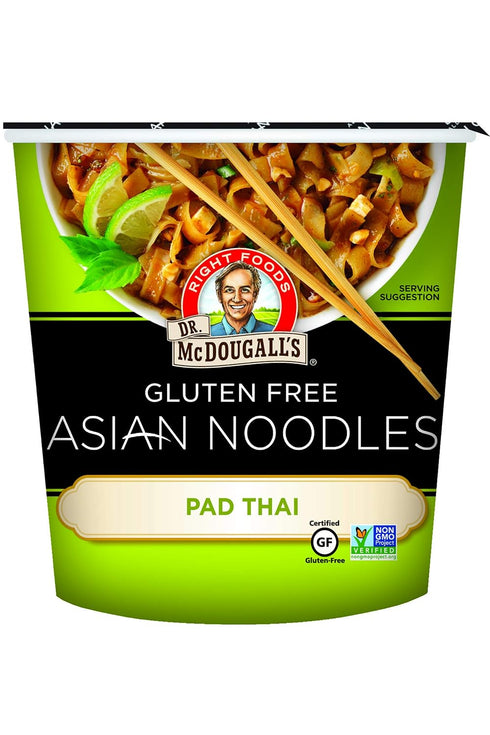 2 Pack 6 Dr. McDougall's Pad Thai Noodles - Asian Noodles - Gluten Free and Vegan - Instant Ramen Noodle Cups