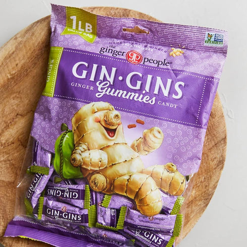 Gummies Gummies 1 lb (16oz) Pack 2 GIN GINS Sweet Ginger Natural Fresh Ginger Candy by The Ginger People Sweet Ginger