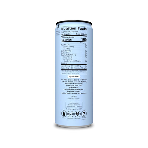 8 Oz Pop And Bottle, Latte Oat Milk Classic Antioxidants, Fl