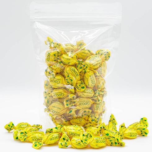 1 lb Italian Lemon Drops Hard Candy | Real Sicilian Lemon Juice | Hard Shell with Liquid Center, Individually Wrapped