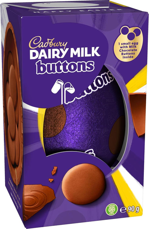 Cadbury 1 90 (Pack 1) Dairy Milk Buttons Easter Egg, Includes Small Egg with Milk Chocolate Buttons Inside, Gift