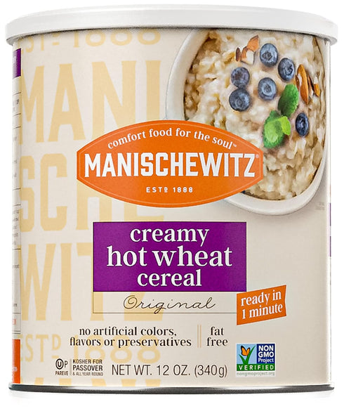 Manischewitz Original Creamy Hot Wheat Cereal, 12oz (2 Pack) | Kosher for