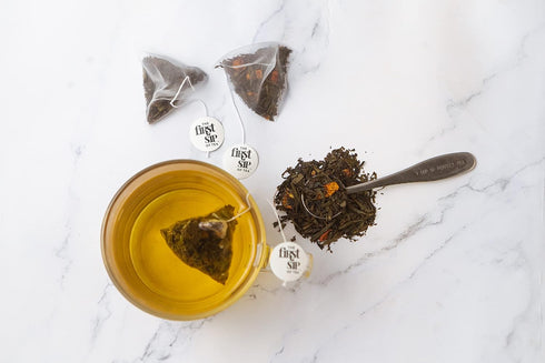 Washington Apple Green Tea, Pyramid Sachet Tea Bags, Cinnamon-Dried Apples, Caffeinated, 16 Cups