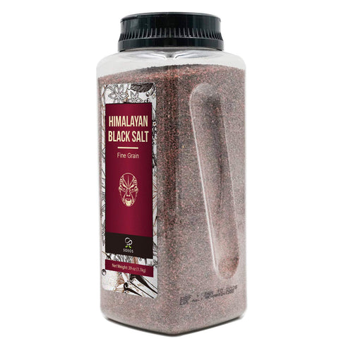 2.4 (39 Oz), (Pack 1) Soeos Himalayan Black Salt Fine Black Himalayan Salt, Pound Natural Mineral Enriched, Natural