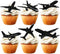 LETLIMIT 18pcs Black Glitter Silhouette Airplane Dessert Cupcake Topper Aviation Flying Theme Decorations