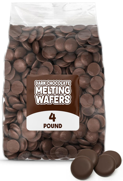 GEEOOLLAH Dark Cocoa Candy Melts 4 LB Resealable Bag, Confectionery Coating Wafers for