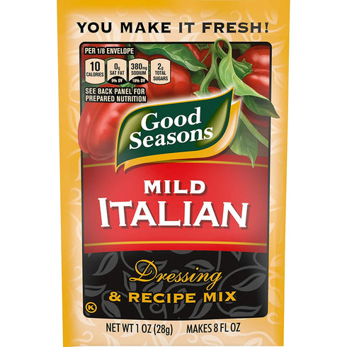 Good Seasons Mild Italian Dressing & Recipe Seasoning Mix, 1 oz Packets, Pack of 4