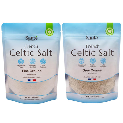 Sante Naturelle Celtic Salt Organic Bundle (Fine Ground & Grey Coarse) -