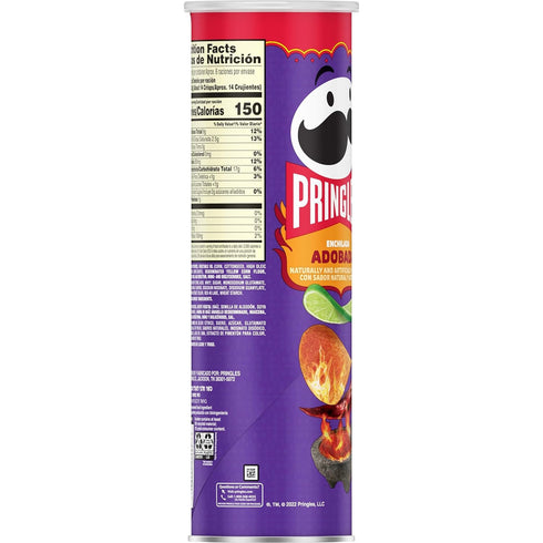5.5oz (1 Pringles Potato Crisps, Lunch Snacks, On-the-Go Snack, Enchilada Adobada, Can Can)