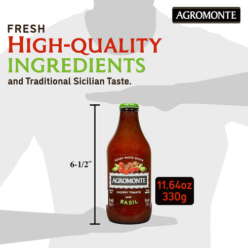 11.64oz (2 pack) Agromonte Authentic Italian Cherry Tomato Pasta Sauce with Basil - Taste of Italy Gourmet Foodie
