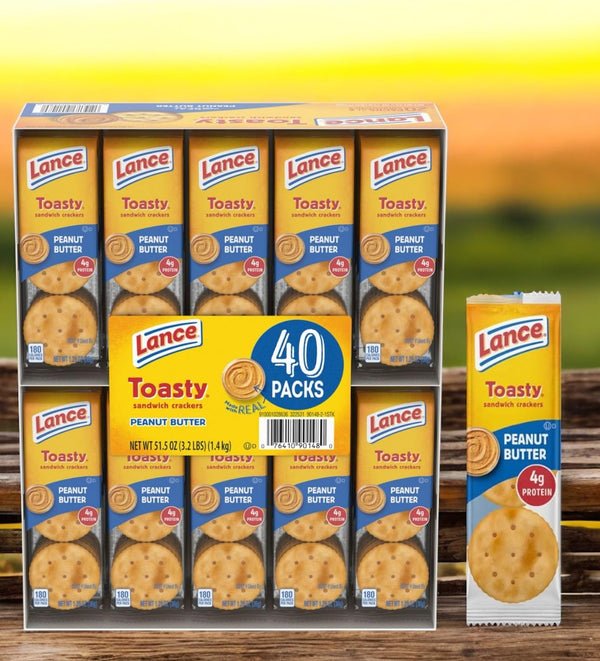 Generic Peanut Butter Sandwich Crackers 40 Packs of Toasty with Real Peanut Butter