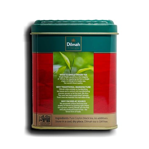4.41oz Dilmah English Breakfast Loose Leaf Tea, Tin, Pure Ceylon Tea in Caddy, Premium Black Tea