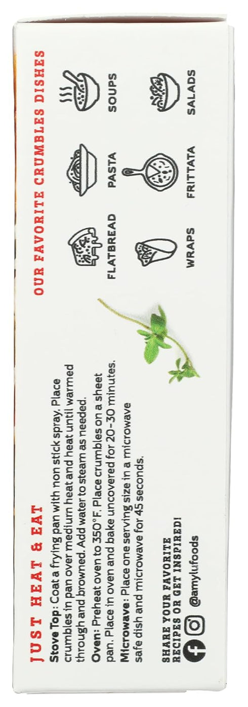 14g 12 oz Amylu Foods Italian Style Chicken Crumbles, Natural Ingredients, of Protein, GAP Certified Chicken Raised
