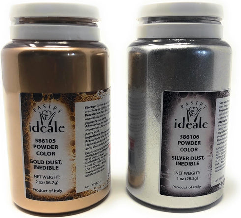Gold Dust & Silver Dust Set for Crafting, Inedible