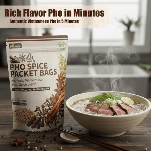 Nahasahr 7.9oz 15 Packs Pho Bac Spice Seasoning, Authentic Vietnamese Pho Broth Spice Blend, Rich Aromatic