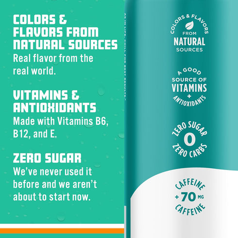 Vitamins,16 oz (Pack 12) Sparkling Ice Caffeine Tropical Punch Sparkling Water with Caffeine, Zero Sugar