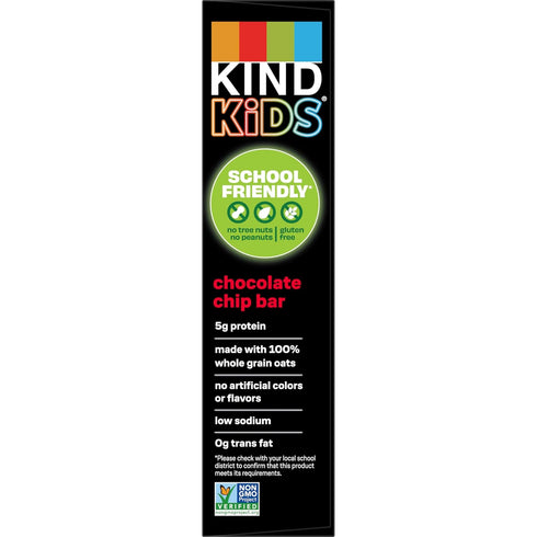 5g 5 Count KIND Kids Granola Bars, Chocolate Chip, Gluten Free, Low Sodium, Peanut and Tree Nut Free Snacks, Protein