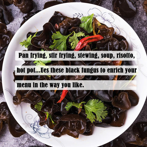 (4OZ) VIGOROUS MOUNTAINS Organic Dried Edible Black Fungus Wood Ear Mushrooms Auricularia Auricula-judae for Cooking