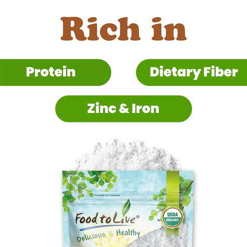 6 Food to Live Organic Fine Shredded Coconut, Ounces Non-GMO, Raw, Unsweetened, Unsulfured, Desiccated, Shaved Meat.