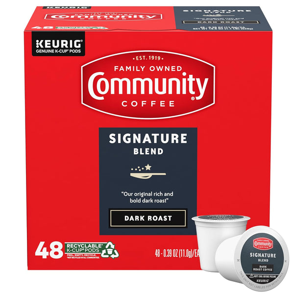 Community Coffee Signature Blend Dark Roast Single-Serve Keurig K-Cup Pods 48 Count