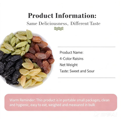 KLYso 4 Vegan(9g*80 packs.) Premium Colorful Seedless Raisins Individually Wrapped - Flavors Mix Healthy Snack No Added