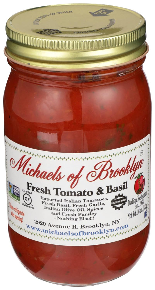 miubaao Michaels Of Bro, Michaels Tomato Basil Sauce, 16 Ounce