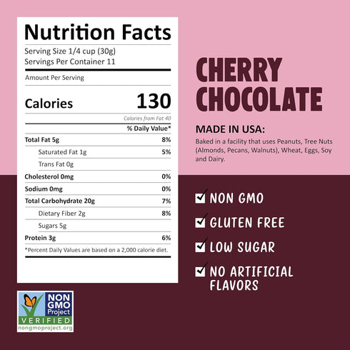 12 oz (Pack 4) Kellys Four Plus Granola Cereal | Cherry Chocolate Healthy Granola for Yogurt | Hand Made Snacks