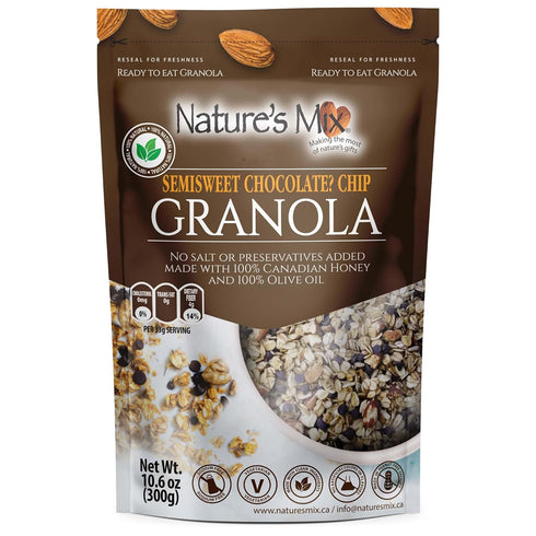 Nature's Mix - Chocolate Chip Granola - Almonds, Chocolate Chips, and Canadian