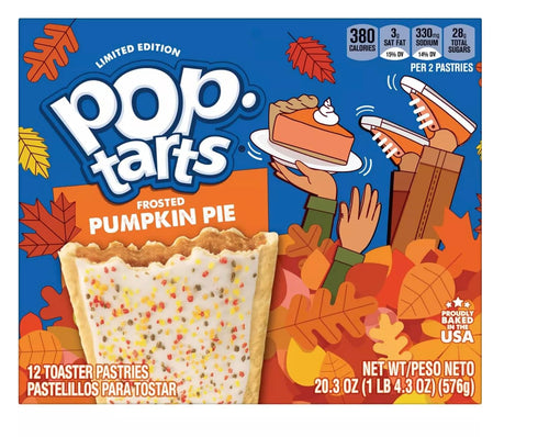 20.3 Oz (Pack 12) Pop-Tarts Breakfast Toaster Pastries, Frosted Pumpkin Pie Flavored, Limited Edition