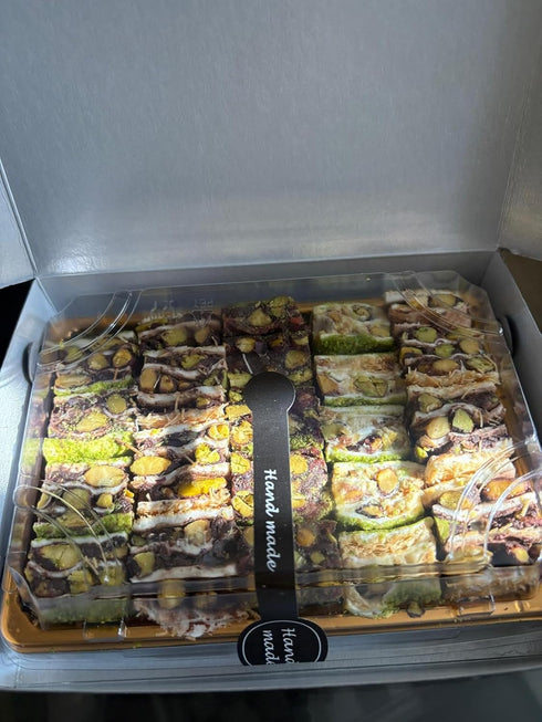 Generic 4 (17.6 (500 Turkish delight with mix of flavours ounces gr): Powdered Pistachio Crumb Baklava, Kadayif