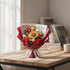 Uanqfegy Knitted Crochet Flower Bouquet Purple Long-Lasting Roses & Tulips for Birthday Mother Teacher Home Decor, Red