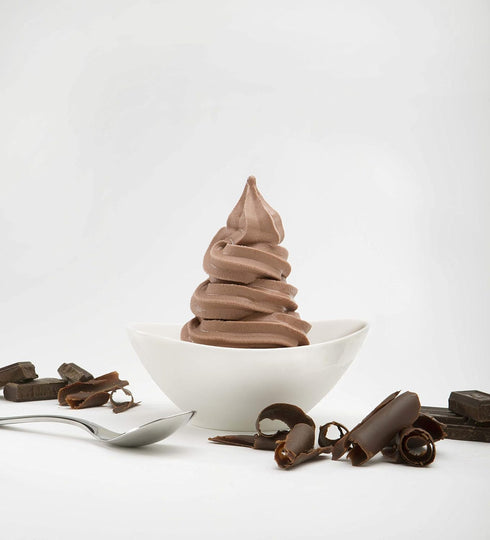 Countertop 6 lb Frostline Chocolate Soft Serve Ice Cream Mix, Lactose & Gluten Free - Just Add Water, Dairy, or Dairy