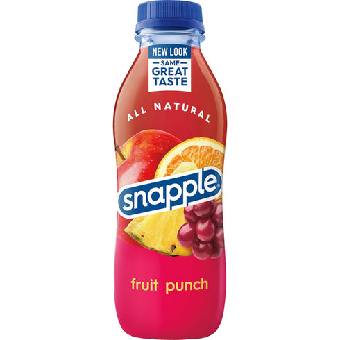 16 oz Pack 12 Snapple Fruit Punch Juice Drink, fl recycled plastic bottle