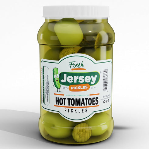Jersey Pickles - Hot Pickled Tomatoes (Gallon) Pickled Vegetable Handcrafted Gourmet Topping