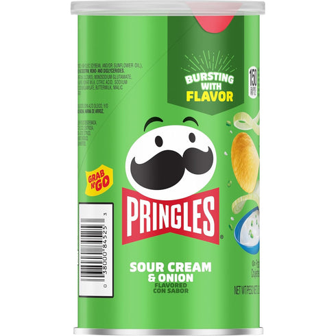 1.88 (12 Pringles Potato Crisps Chips, Lunch Snacks, Office and Kids Snacks, Grab N' Go, Sour Cream and Onion, Pounds