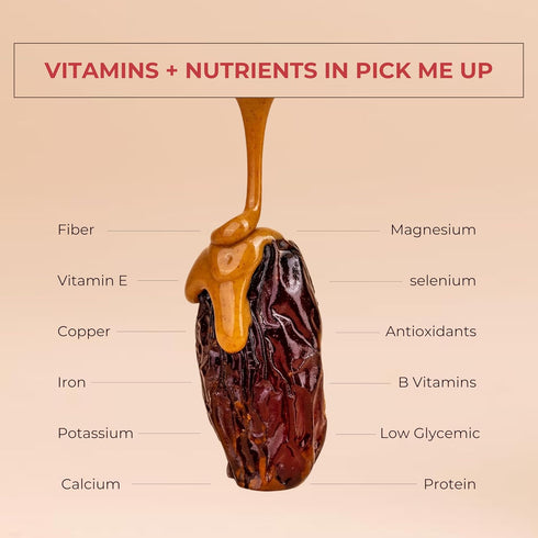Pick Me Up Snacks 4 2.4 oz Pack Pack 5 (20 Organic Medjool Dates, Pitted and Filled with Creamy Peanut Butter Dates per