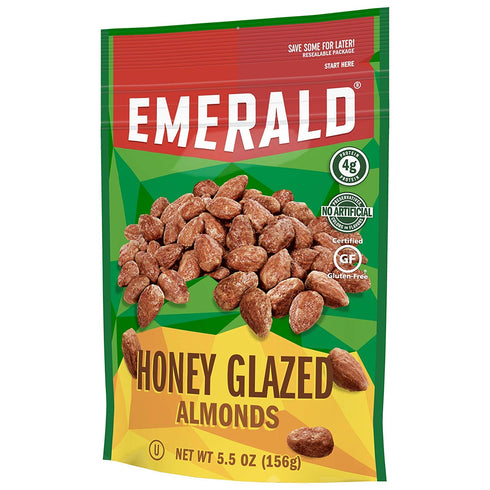 Generic 5.5 (6-Pack) Emerald Honey Glazed Almonds, Stand Up Resealable Bag, Ounce