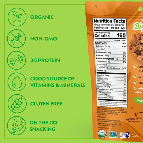 8oz Go Raw Chocolate Peanut Butter Snacking Granola, Pouch